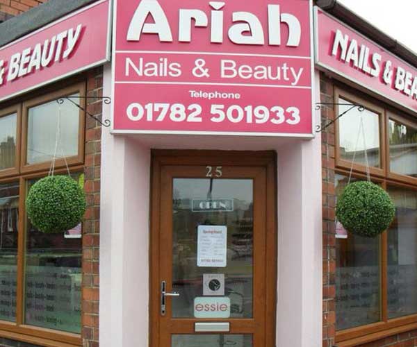 Ariah nails and beauty salon front