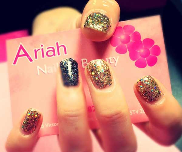 Gold and silver manicure