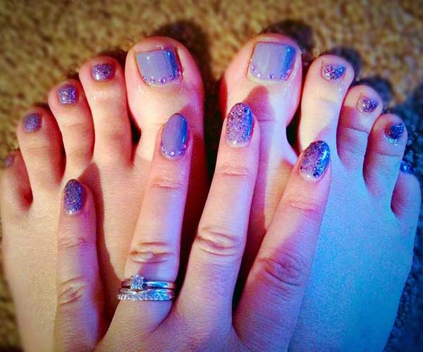 Purple pedicure