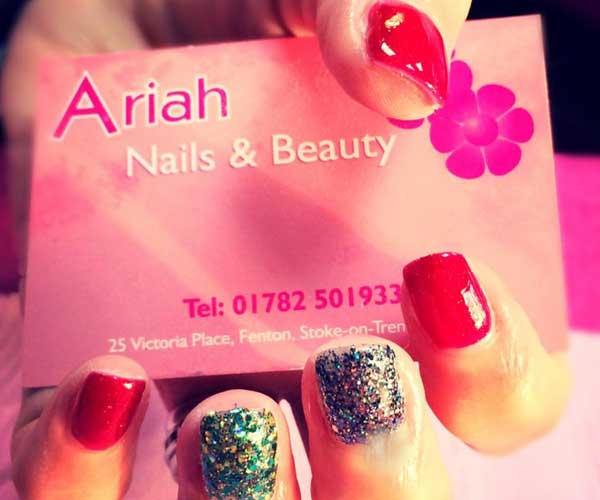 Christmas red glitter nails